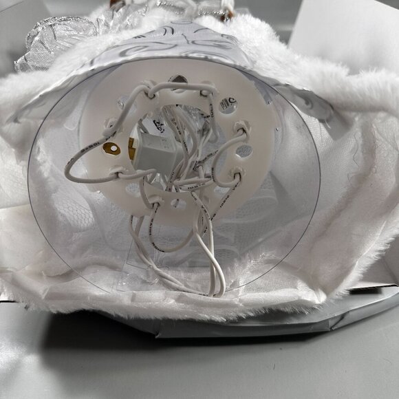 Ashland Christmas Angel Lighted Tree Topper Silver Wings White Gown Cord - Picture 14 of 16